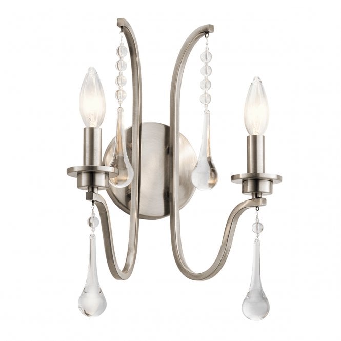 KARLEE 2 Light Wall Light in Classic Pewter