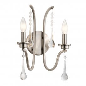 KARLEE 2 Light Wall Light in Classic Pewter