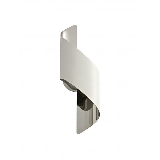 KAYLA Curl LED Wall Light | White & Polished Chrome Small