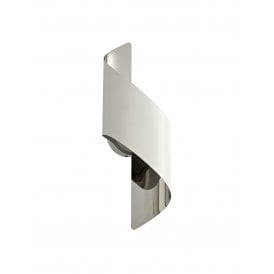 KAYLA Curl LED Wall Light | White & Polished Chrome Small