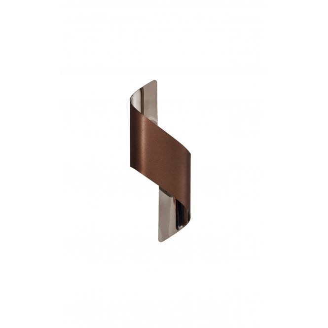 Kayla LED Wall Light Satin Brown & Polished Chrome (small)