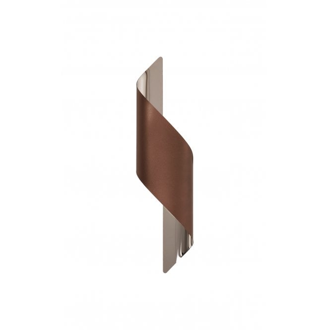 KAYLA Wall Light Satin Brown Polished Chrome | Large