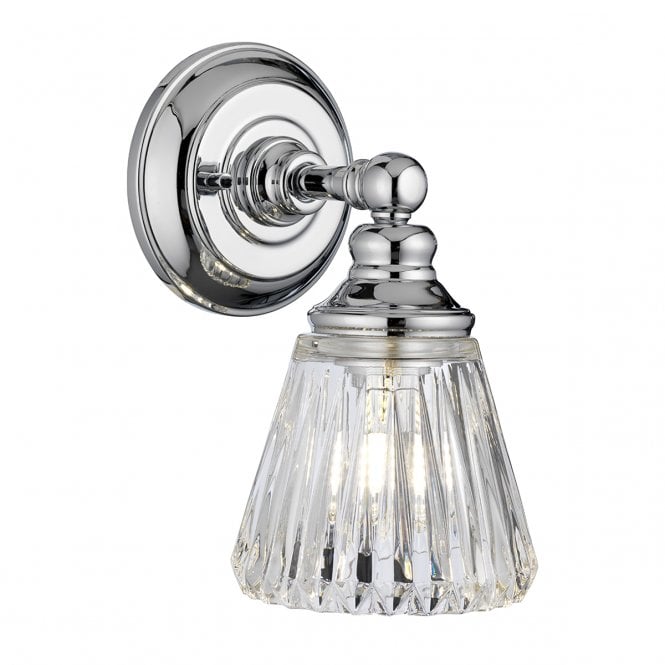 KEYNES 1 Light Wall Light in Polished Chrome IP44 Bathroom Safe