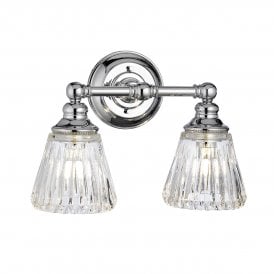 KEYNES 2 Light Wall Light in Polished Chrome IP44 Bathroom Safe