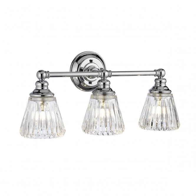 KEYNES 3 Light Wall Light in Polished Chrome IP44 Bathroom Safe