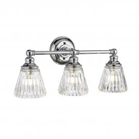 KEYNES 3 Light Wall Light in Polished Chrome IP44 Bathroom Safe