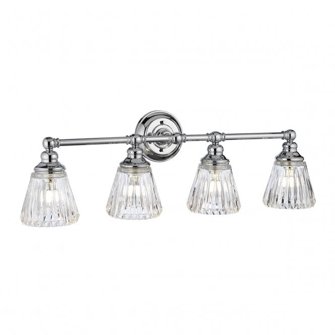 KEYNES 4 Light Wall Light in Polished Chrome IP44 Bathroom Safe