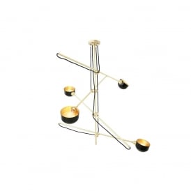 KINGSTON Modern Chandelier Powder Coated Matte Black/Satin Brass