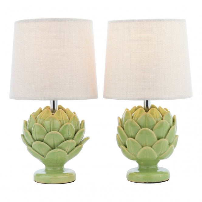  Artichoke Twin Pack Table Lamp Green With Shade