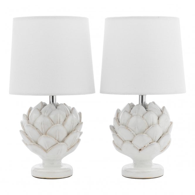  Artichoke Twin Pack Table Lamp White With Shade