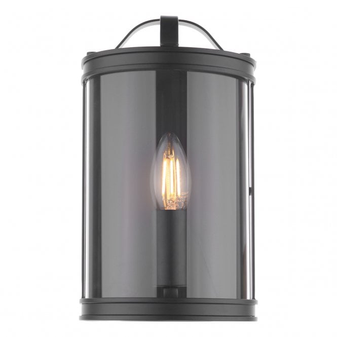  Harrington Wall Light Matt Black and Glass