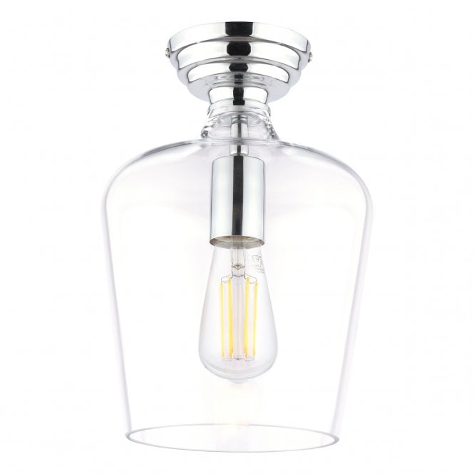  Ockley Semi-Flush Polished Chrome and Glass