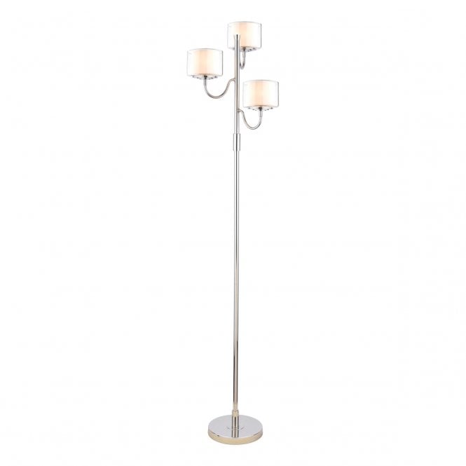  Southwell 3 Light Floor Lamp Polished Nickel and Opal Glass