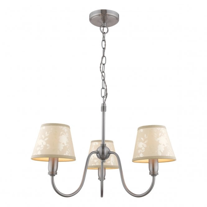  Westbourne 3 Light Armed Pendant Polished Pewter With Shade