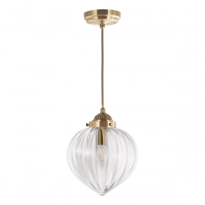  Whitham Pendant Antique Brass and Glass
