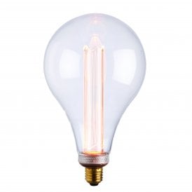 LED XLarge Globe Bulb| 2.5W | Clear Glass & Chrome Effect Plate