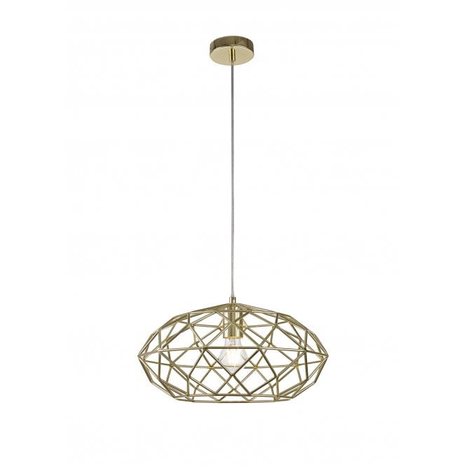 LEXI 1 Light Ceiling Pendant Polished Brass