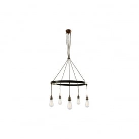 LOME 1 Tier Chandelier in Antique Brass
