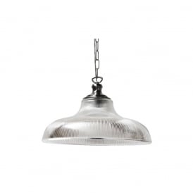 LONDON 38cm Prismatic Railway Pendant in Polished Chrome