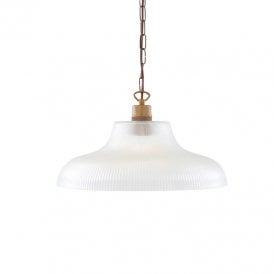 LONDON 40cm Prismatic Railway Pendant in Antique Brass