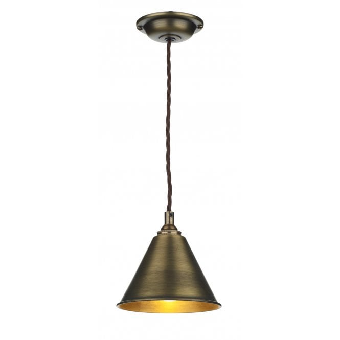 LONDON Single Pendant in Antique Brass
