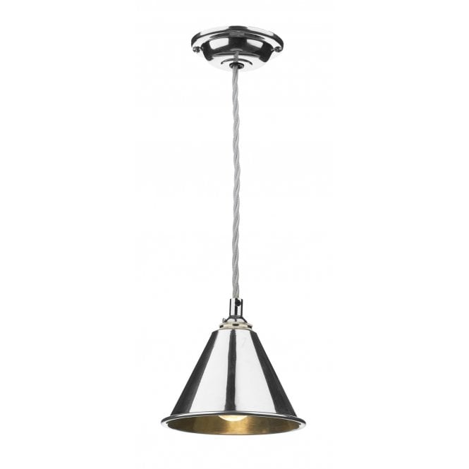 LONDON Single Pendant | Polished Chrome Metal Shade