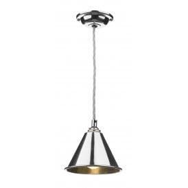 LONDON Single Pendant | Polished Chrome Metal Shade