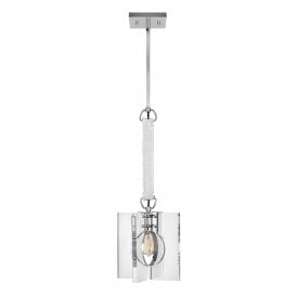 LUDLOW 1 Light Pendant  in Polished Nickel
