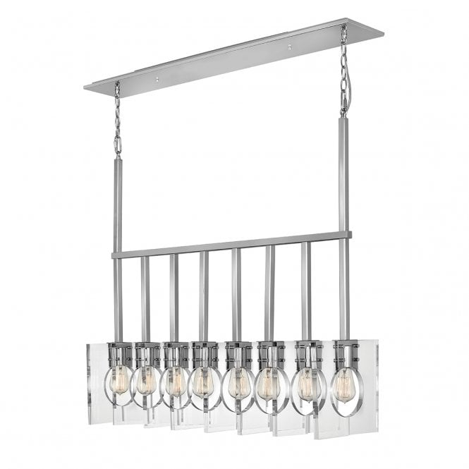 LUDLOW 8 Light Pendant in Polished Nickel