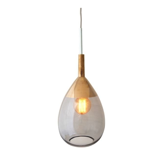 LUTE grey glass and platinum pendant