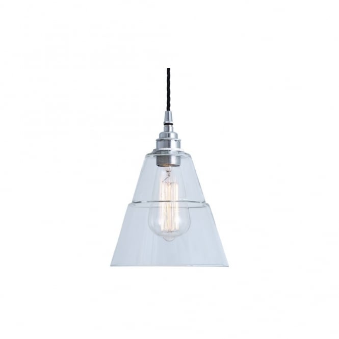 LYX Clear Glass Pendant Light in Polished Chrome