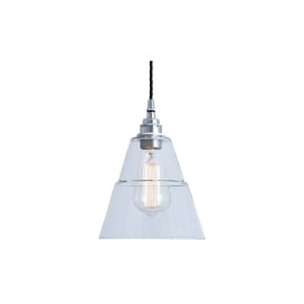 LYX Clear Glass Pendant Light in Polished Chrome