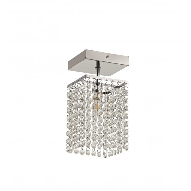MAISIE Crystal Bathroom Ceiling Light | Polished Chrome