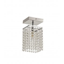 MAISIE Crystal Bathroom Ceiling Light | Polished Chrome