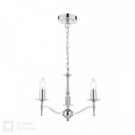 polished nickel 3 light chandelier
