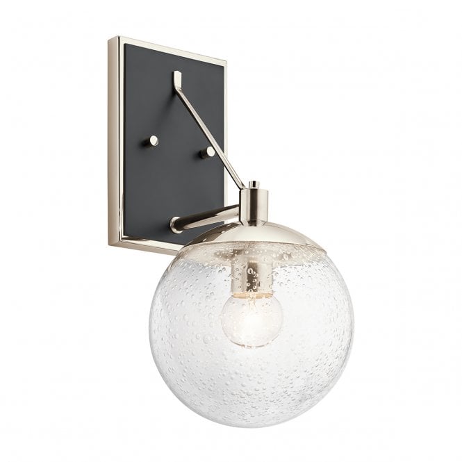 MARILYN 1 Light Wall Light in Polished Nickel