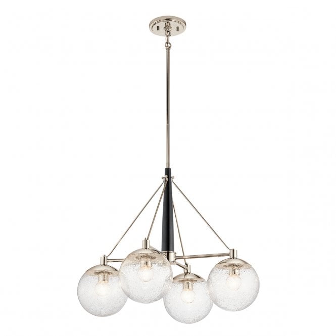 MARILYN 4 Light Chandelier in Polished Nickel