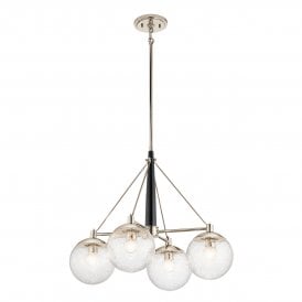 MARILYN 4 Light Chandelier in Polished Nickel