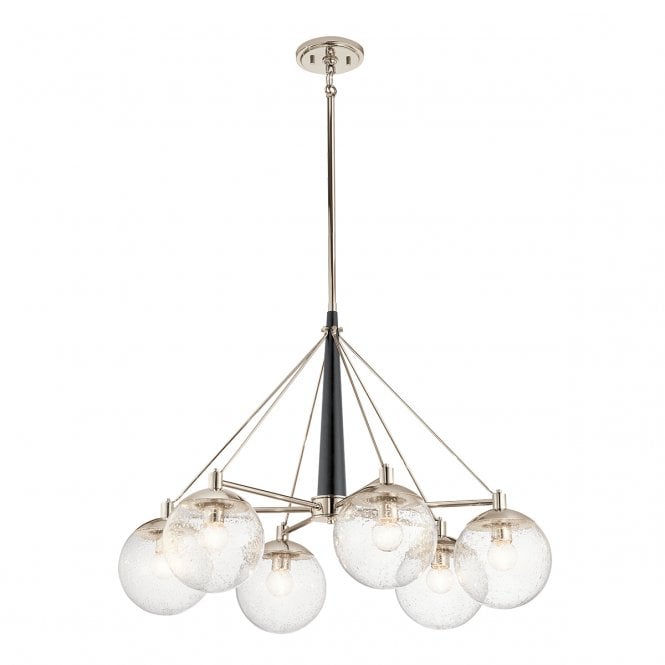 MARILYN 6 Light Chandelier in Polished Nickel