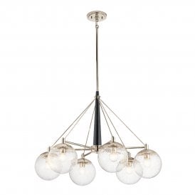MARILYN 6 Light Chandelier in Polished Nickel