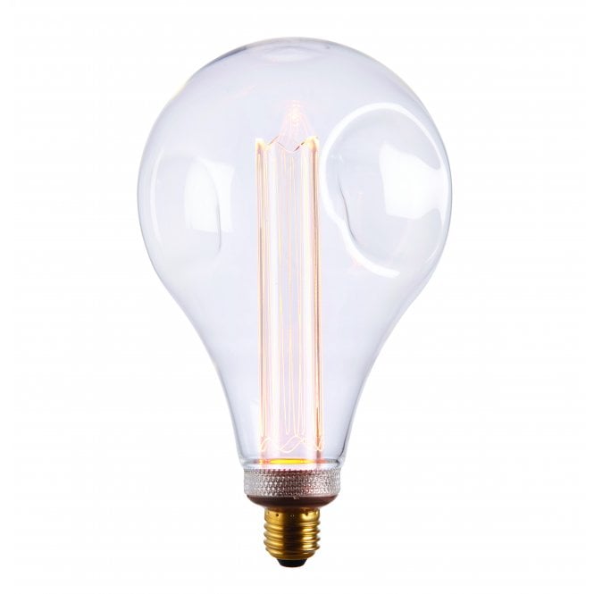 Melted Effect Globe Bulb XL | LED 2.5W | Clear Glass & Chrome