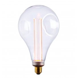 Melted Effect Globe Bulb XL | LED 2.5W | Clear Glass & Chrome