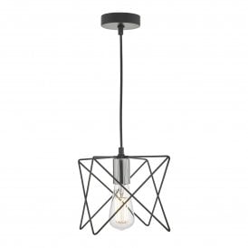 MIDI Pendant | Geometric Style Black and Polished Chrome
