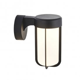 MILTON Die-Cast Ip44 Black With Frosted Glass Led Wall Light