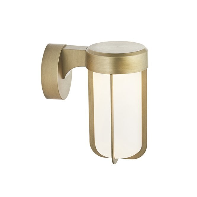 MILTON Die-Cast Ip44 Brushed Gold With Frosted Glass Led Wall Light