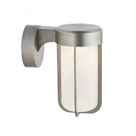 MILTON Die-Cast Ip44 Brushed Silver With Frosted Glass Led Wall Light