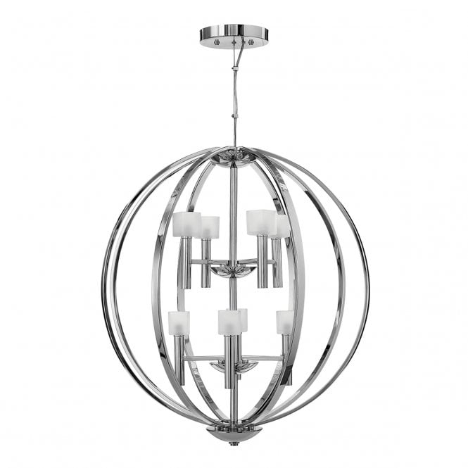MONDO 8 Light Chandelier in Polished Chrome