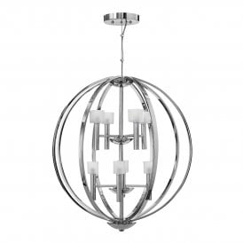 MONDO 8 Light Chandelier in Polished Chrome