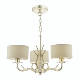 MULROY Antler 3 Light Chandelier with Shades