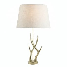 Shimmering Champagne Antler Table Lamp with textured base only